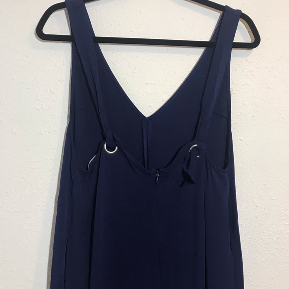 Forever 21 V-neck Culotte Navy Jumpsuit Sz SP - Picture 7 of 8
